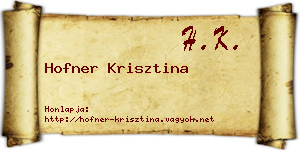 Hofner Krisztina névjegykártya